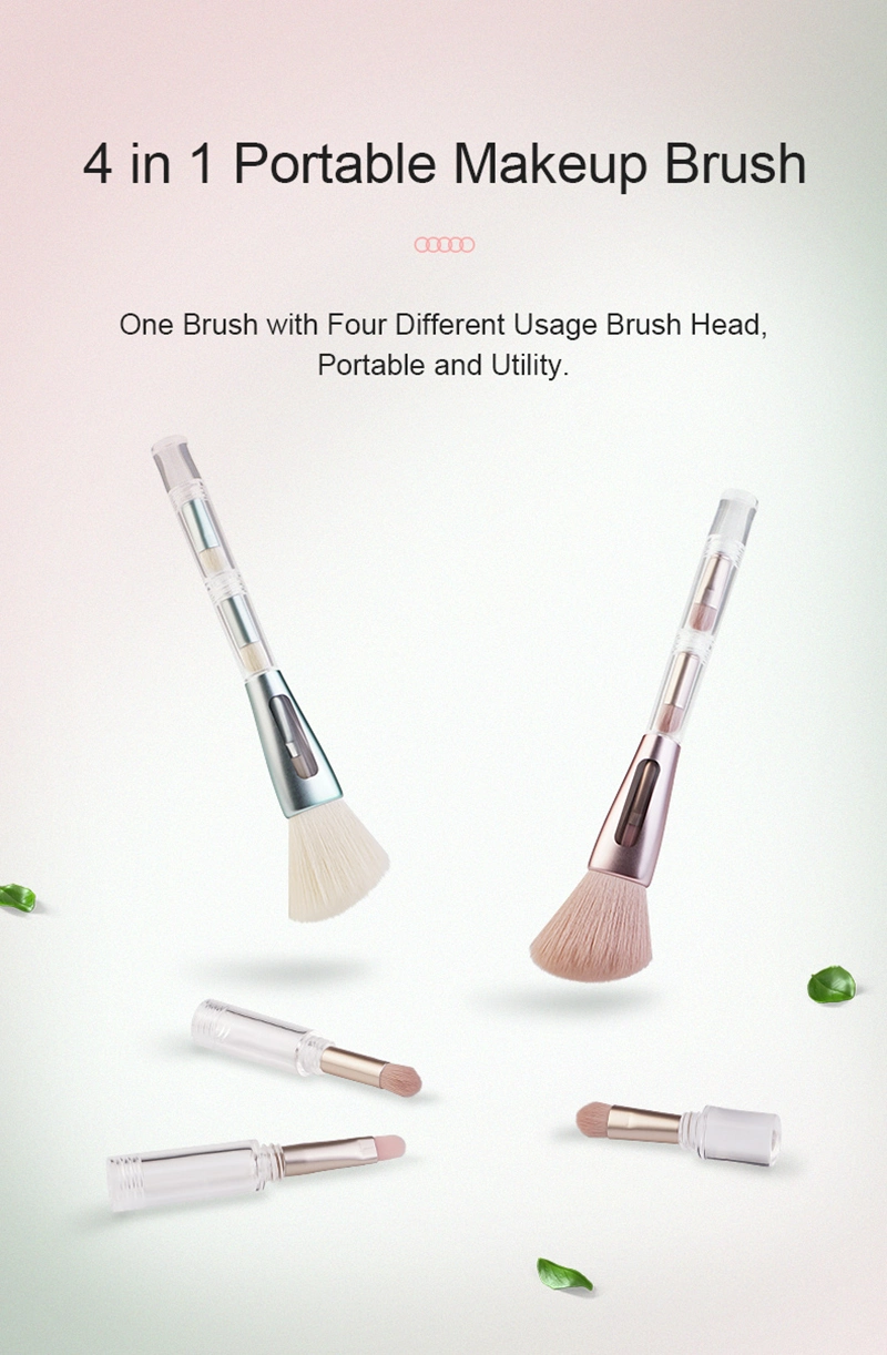 2022 New Style Synthetic Hair Double Side Mini Makeup Brushes Retractable 4 in 1 Makeup Brush Set