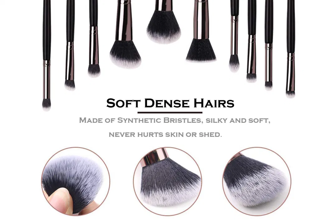 Beautichen New Arrives Large Black Metal Retractable Cosmetic Kubuki Powder Brush Slanted Luxury Black Makeup Brush Powder Brush